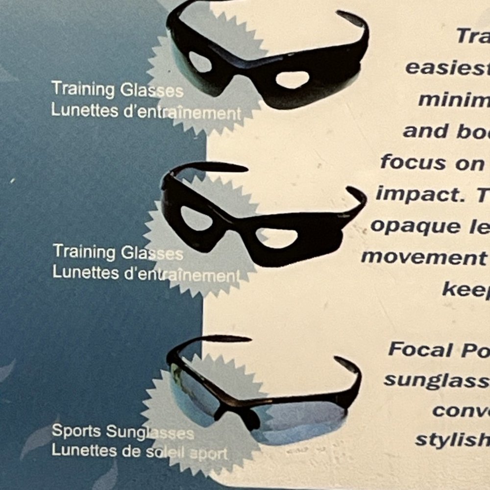 GOLF 360° FOCAL POINT Training Glasses New in Package with Bonus Sunglasses